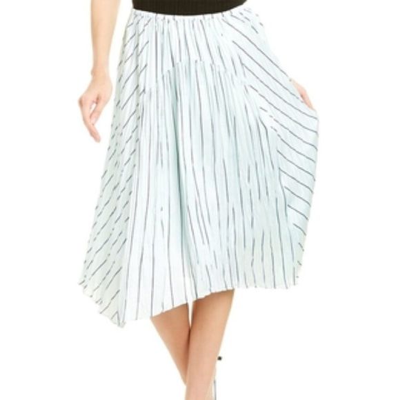 Vince crushed panel stripe midi skirt size M - Picture 6 of 7